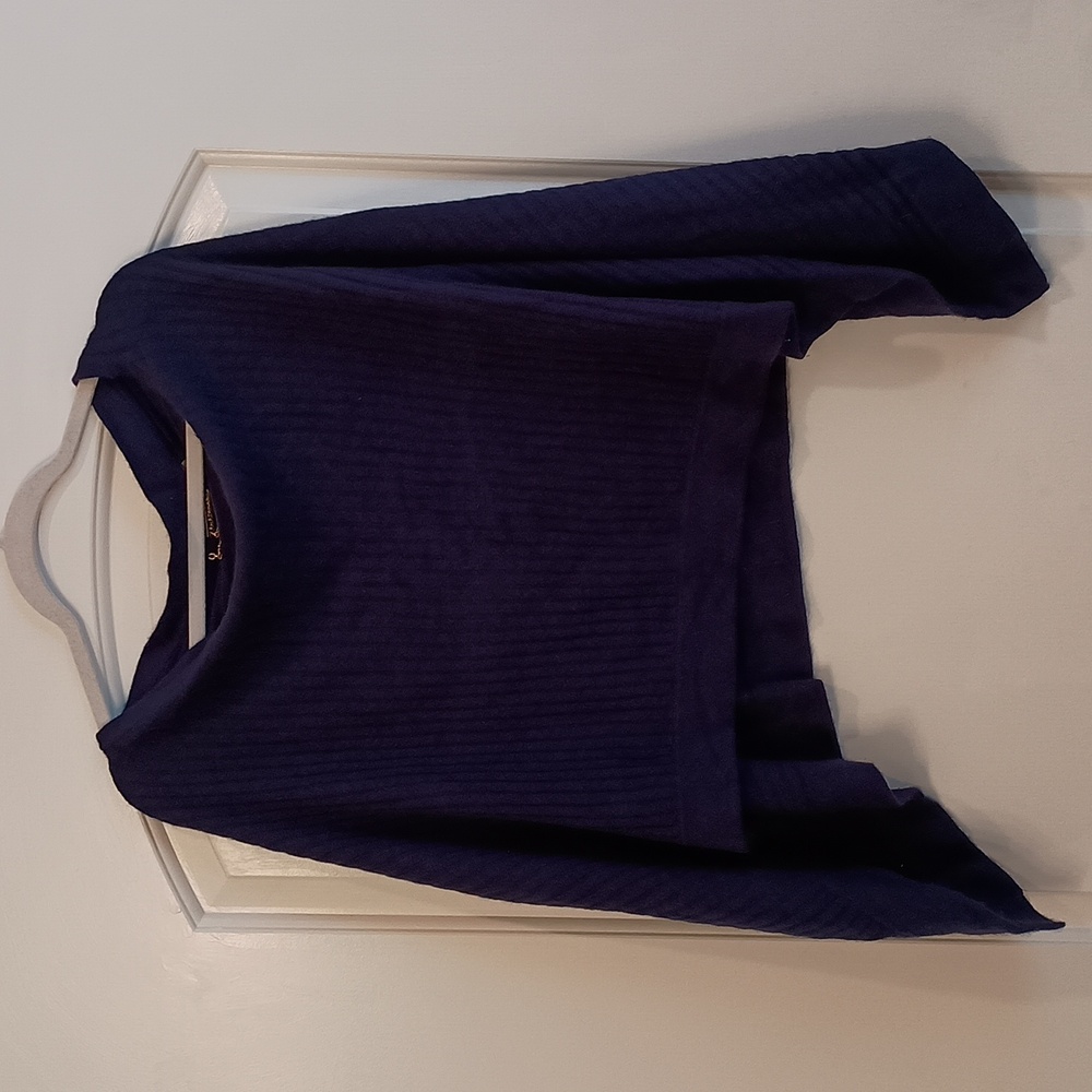 Elie Tahari 100% Cashmere Poncho Deep Navy Blue